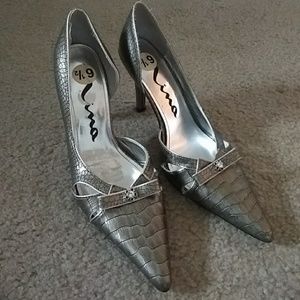 Nina 6.5M Silver/Gray heels